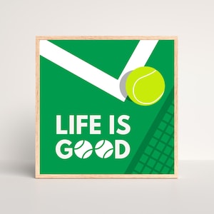 Digital Tennis Print, Printable Wall Art, Tennis Poster, Green, Digital Download, Gift idea for tennis lover, Tennis Illustration
