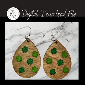 Shamrock Hårklo & Örhänge Set SVG | St Patricks Day Laserskuren Fil