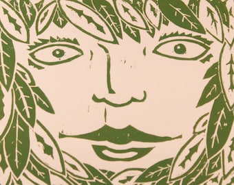 The Green Woman block print SALE