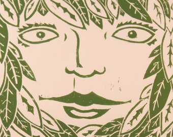 The Green Woman block print SALE