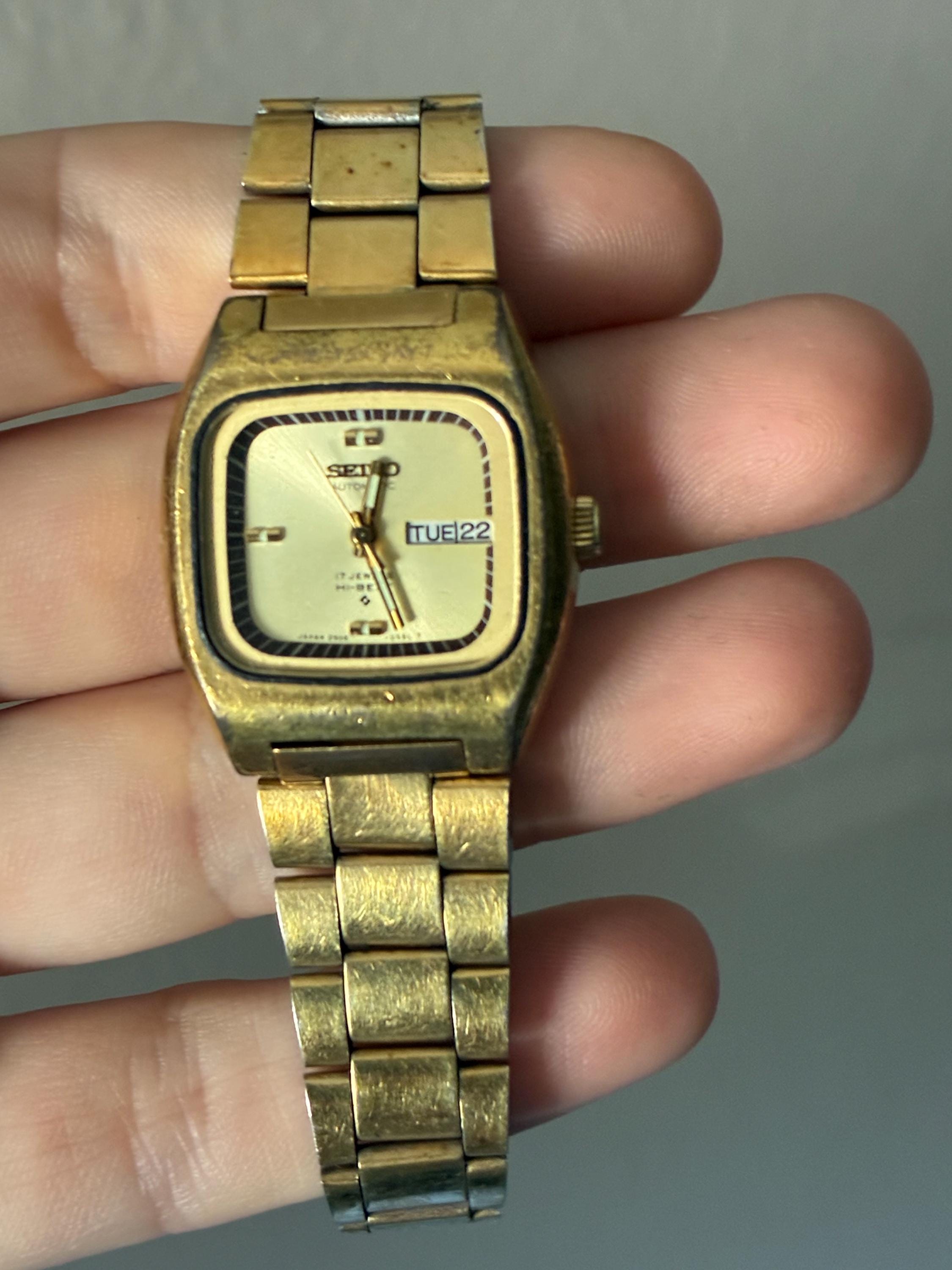 SEIKO セイコー タンク ローマン レディース ゴールド 腕時計 クォーツ SEIKO】 ヴィンテージ セイコー 女性用クォーツ腕時計 ゴールド
