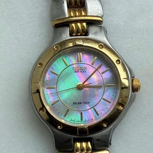 Citizen Solar Tech WR100 Mother of Pearl Vintage Two Tone Ladies