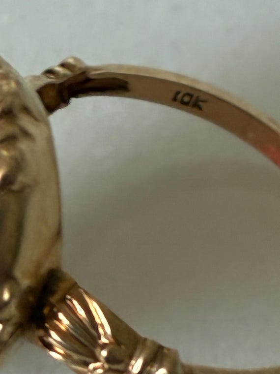 Antique Edwardian Ruby Ring 10k Solid Gold Cushio… - image 8