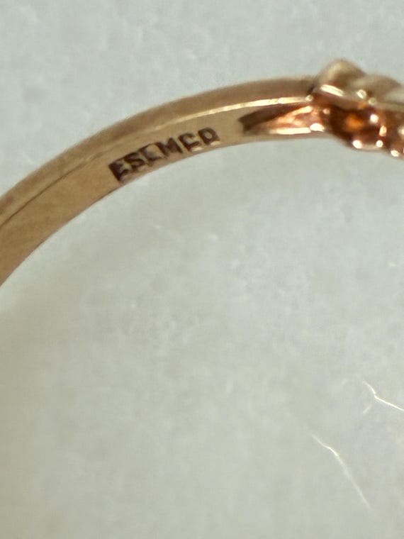 Antique Edwardian Ruby Ring 10k Solid Gold Cushio… - image 9