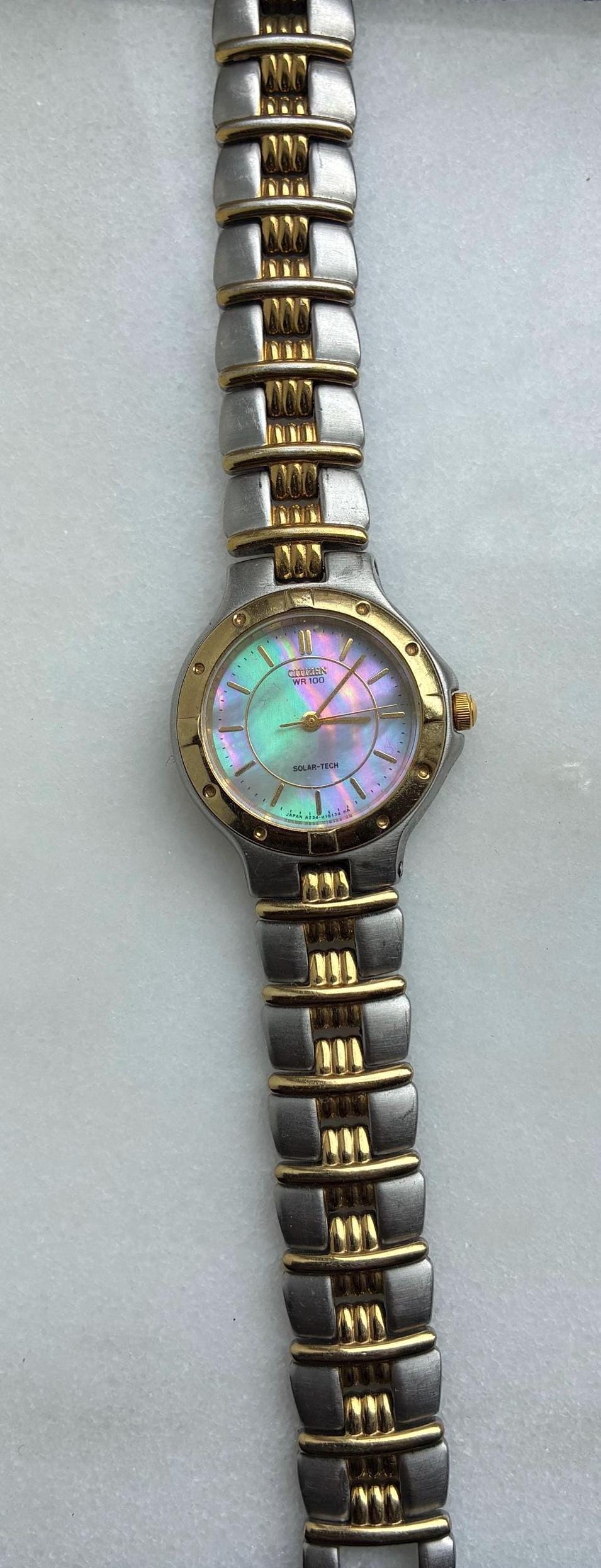 Citizen Solar Tech WR100 Mother of Pearl Vintage Two Tone Ladies