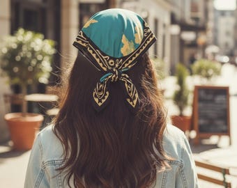 Pañuelo retro / Pañuelo bohemio para festivales / Estilo concierto / Accesorio de moda vintage de verano