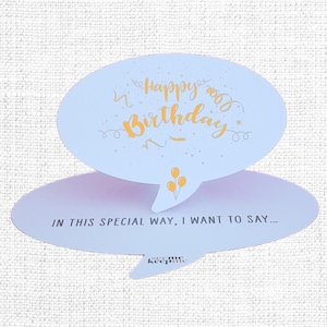 Tekstballonwenskaart met bijpassende envelop – goud en rood folie Happy Birthday – Uniek, handgemaakt aandenken