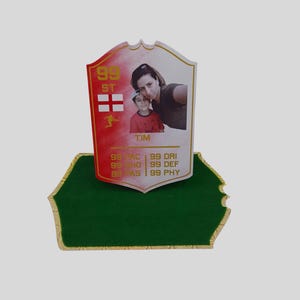Personalised FIFA Card | EA FC Football Birthday Card | Keepsake Football Gift for Boys | Greeting Card with Matching Shaped Envelope | Red