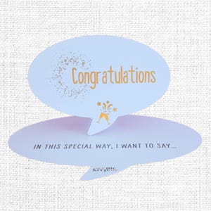 Carte de voeux avec bulles de dialogue avec enveloppe assortie - Félicitations en feuille d'or et rouge - Cadeau souvenir unique fait main