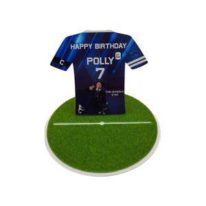 Cadeau personnalisé avec un maillot de football | carte photo | carte d'anniversaire de football | Cadeau pour amateur de football | papa | Souvenir de football unique | D/Bleu