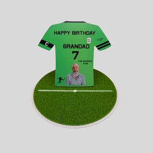 Personalised Football Shirt Gift | Photo Card | Football Birthday Card | Football Lover Gift | Dad Card | Unique Football Keepsake | Green