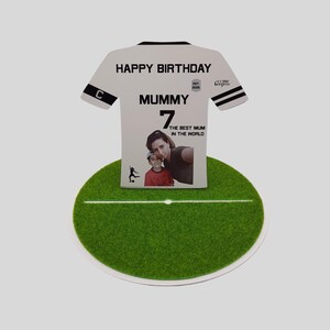 Personalised Football Shirt Gift | Photo Card | Football Birthday Card | Football Lover Gift | Dad Card | Unique Football Keepsake | Black/W