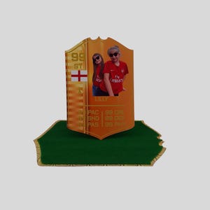 Carte FIFA personnalisée | Carte d'anniversaire du football EA FC | Cadeau souvenir de football pour garçons | de voeux avec enveloppe de forme assortie | Or
