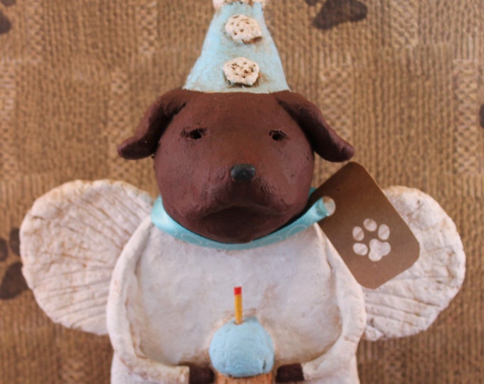 CHOCOLATE Lab BIRTHDAY Angel OOAK handsculpted from papier Etsy