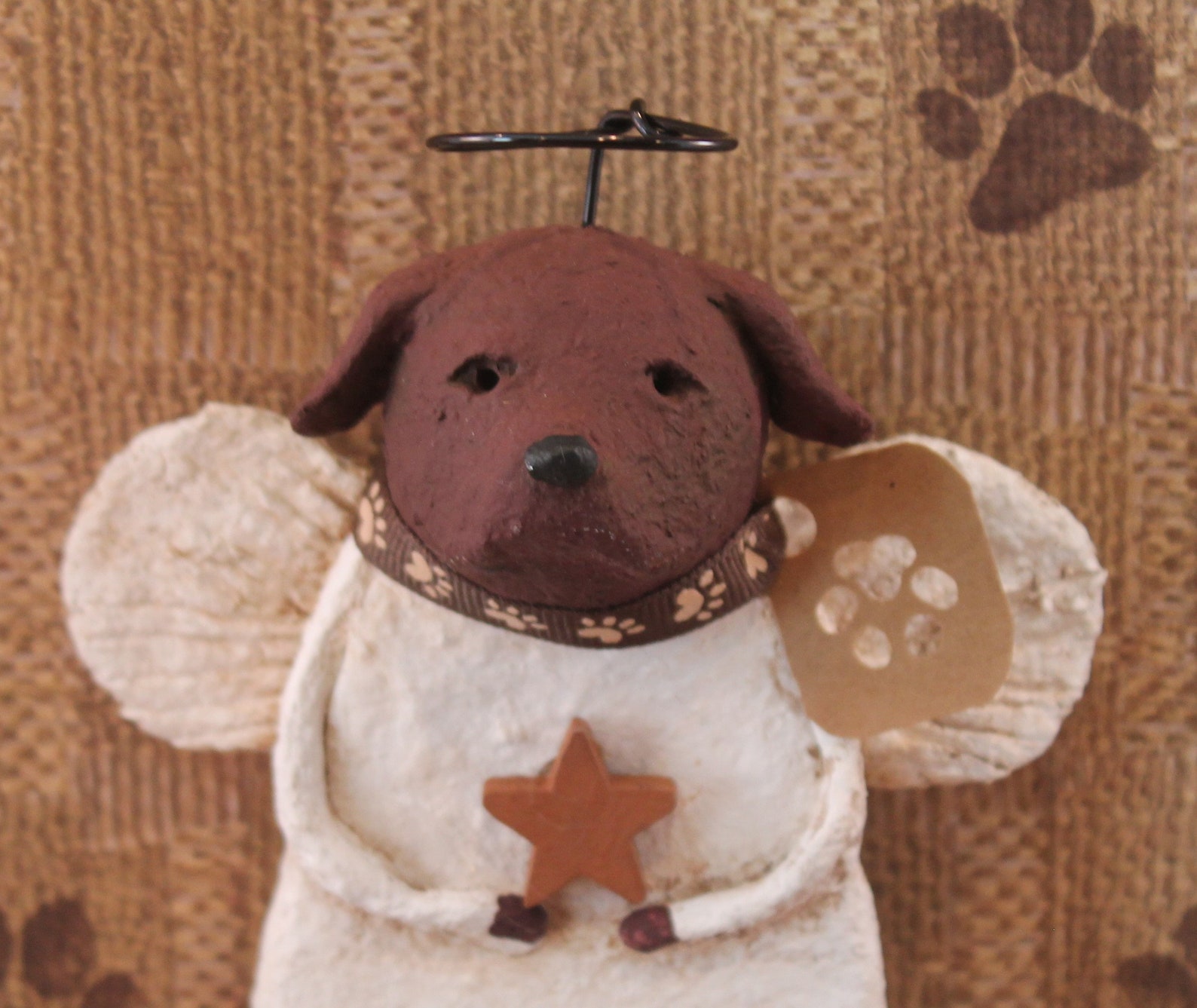 Chocolate Lab Angel Ornament handsculpted from papier mache Etsy