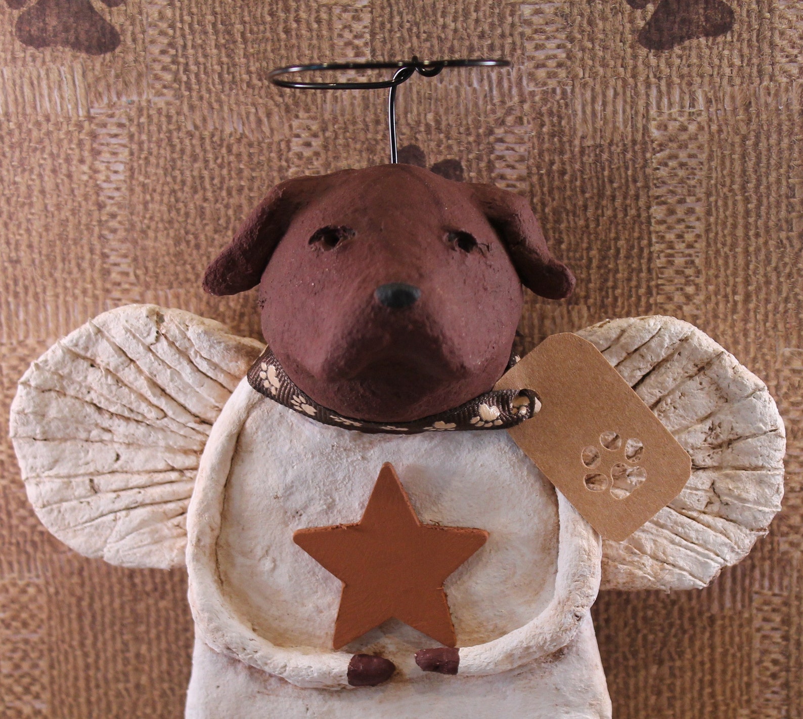 Chocolate Lab Angel hecho a mano de papel mache Lab Angel Etsy