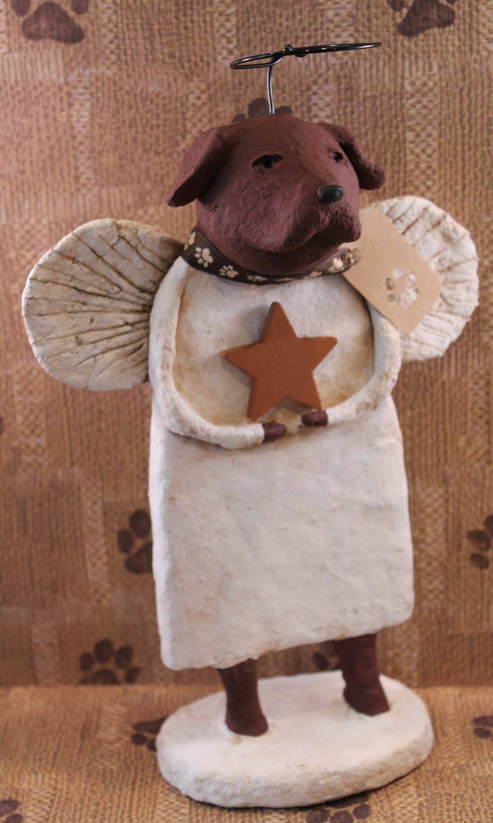 Chocolate Lab Angel hecho a mano de papel mache Lab Angel Etsy
