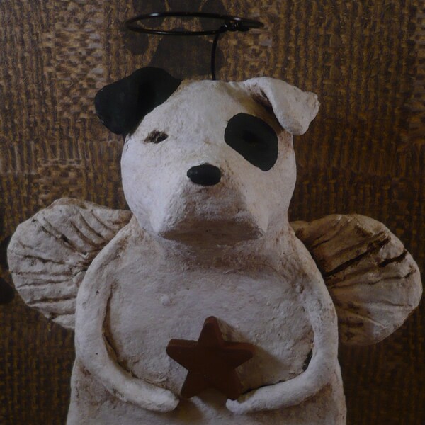 American Bulldog Angel Unikate, handgefertigt aus papier Pappmache., BULLDOG-ANGEL