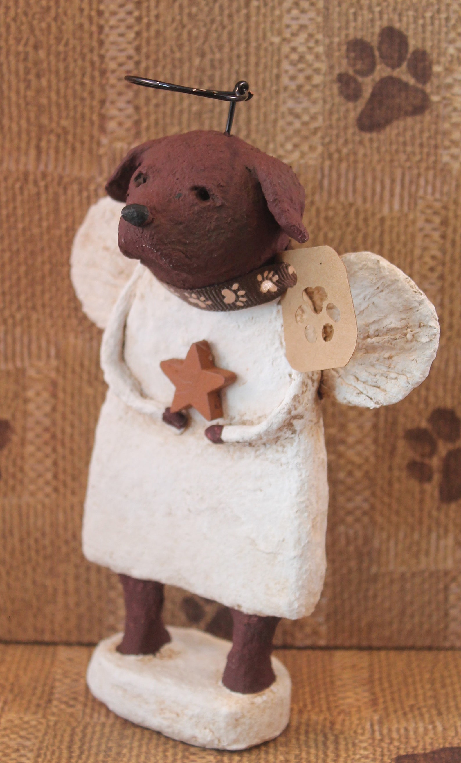 Chocolate Lab Angel Ornament handsculpted from papier mache Etsy