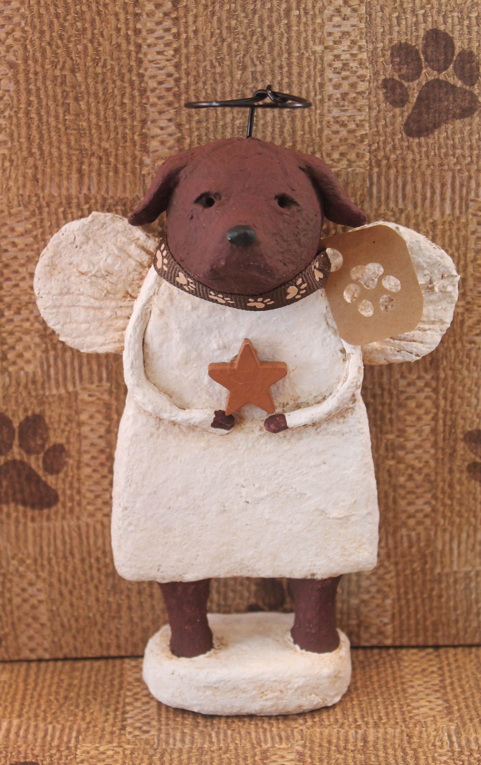 Chocolate Lab Angel Ornament handsculpted from papier mache Etsy