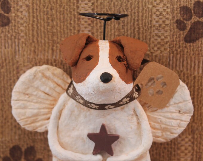 Jack Russell Terrier Angel, Handmade From Papier Mache, Jack Russell