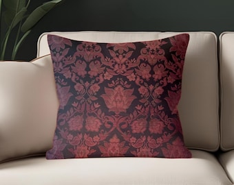 Pillow Tapestry in burgundy and black