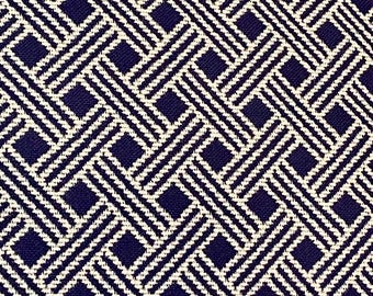 Ralph Lauren Navy print fabric bty woven look nautical check. Living room, den, office. Gifts for men. Classic style Yacht Club Resortcore