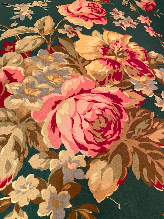 Ralph Lauren Vintage Home Decor Fabric Adirondack Floral Cabbage