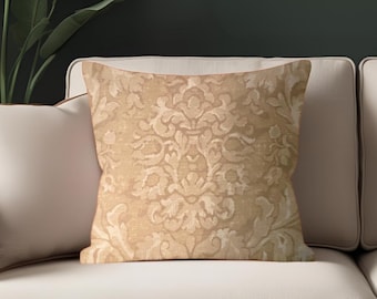 Ralph Lauren neutral damask pillow cover in tan