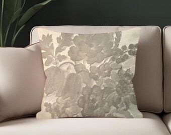 Ralph Lauren Francis Silver floral pillow cover. Romantic Romancecore gift for woman. Luxury Ralph Lauren Messy Coquette pillow cover.