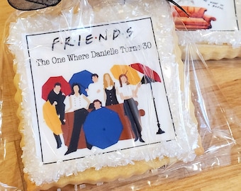 Friends custom birthday cookie favors--1 dozen