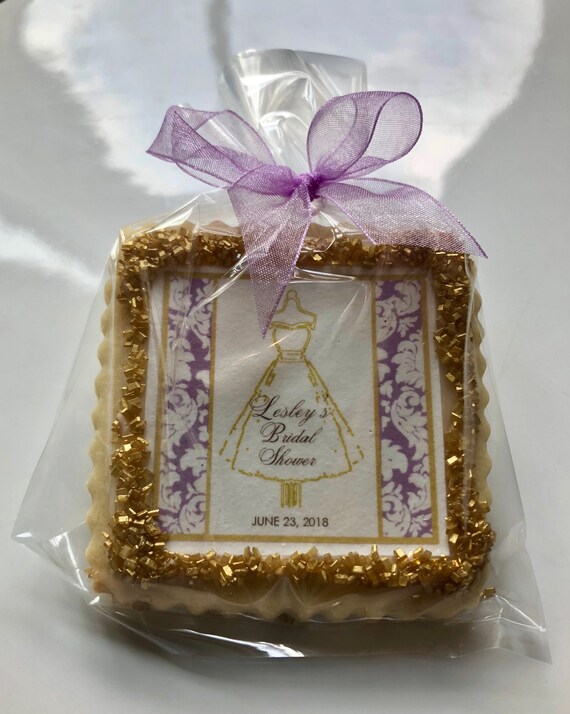 Personalized Bridal Shower Cookie Favor Damask color 1 dozen Etsy
