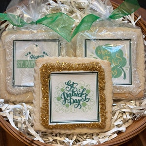 St. Patricks Day Shortbread Cookie favors1 dozen set of 3 designs image 1