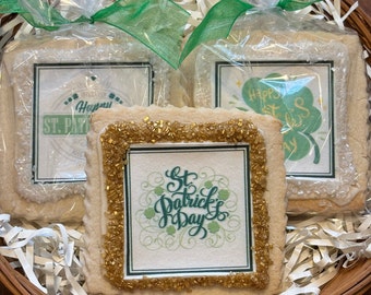 St. Patricks Day Shortbread Cookie favors--1 dozen (set of 3 designs)