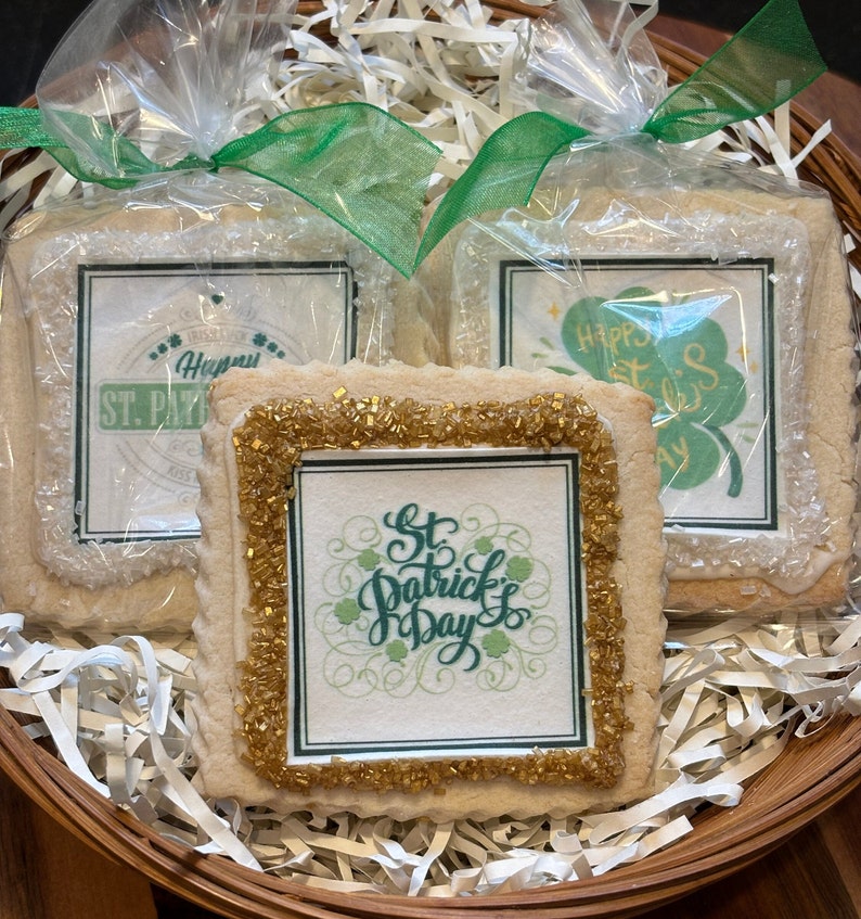 St. Patricks Day Shortbread Cookie favors1 dozen set of 3 designs image 1