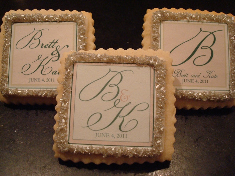 1 dozen Wedding Favors Custom Shortbread Cookies-