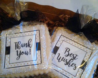 Thank You Best Wishes Get Well gift cookie favor-- 1 dozen