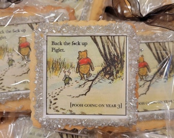 Pooh going on Year 3--1 dozen custom cookies