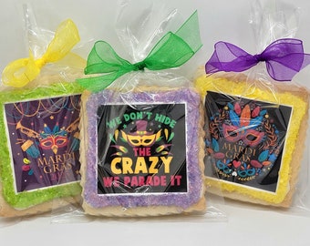 Mardi Gras Fat Tuesday cookie favors--1 Dozen