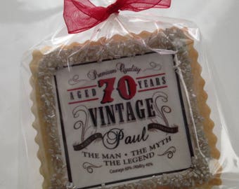 Man Birthday favor gift 50th 40th 60th 70th 80th 90th cookie--1 Dozen