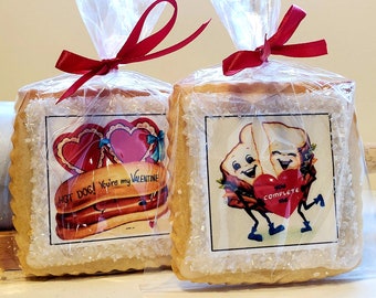 Vintage Valentine Shortbread Cookie favors--1 dozen