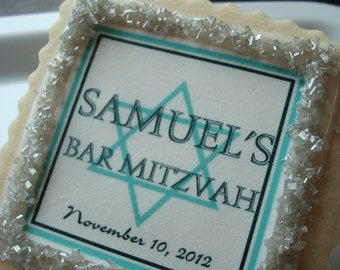 Bar Mitzvah Custom Cookie Favors-- 1 dozen