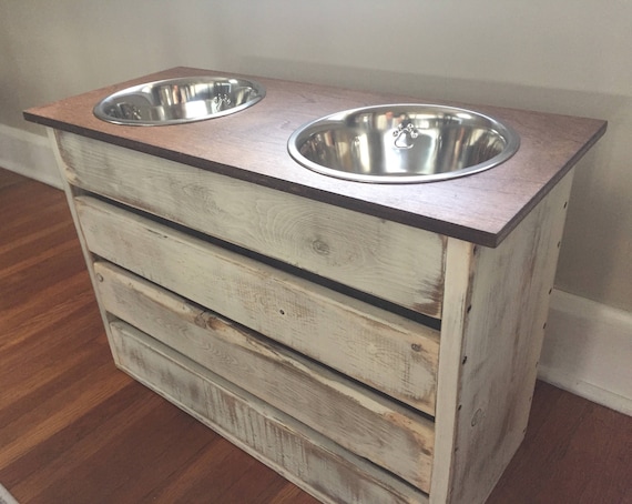 large dog feeder with storage