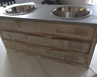 Medium/Large Dog Feeder/Closed Slat/With Storage/Elevated Feeding Stand