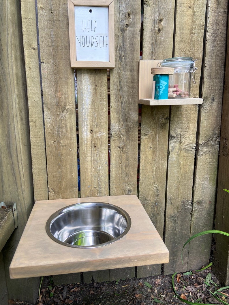 Fence/neighborhood Dog Waterer/treat/poop Bag Station Etsy