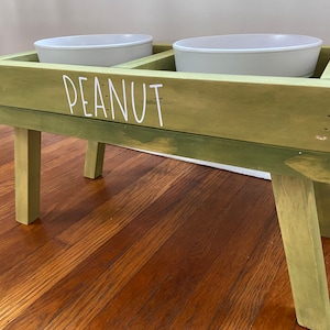 Medium/Large Elevated Feeder/Raised Dog Bowl/Personalized Dog Dish
