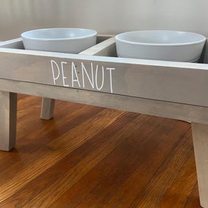 Medium/Large Elevated Feeder/Raised Dog Bowl/Personalized Dog Dish