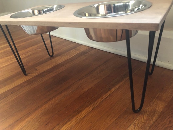 Elevated Dog Feeder Feeding Stand Elevated Hairpin Pet Etsy