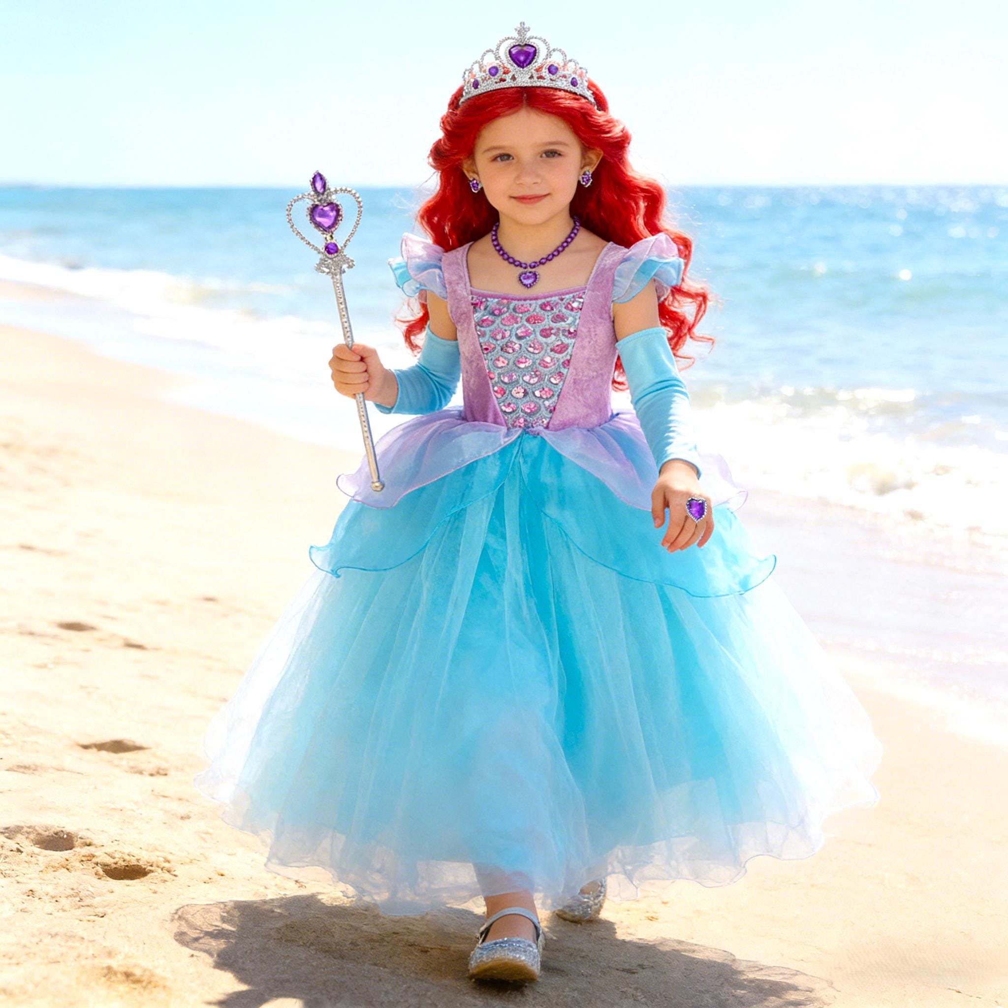 fitted lace wedding dress Amazon.com: LEDPATY Girls Mermaid Costumes Led Light Up Costume Little  Mermaid Dress with Glow Accesseries For Halloween Birthday Party 3-4T :  Clothing, Shoes & Jewelry