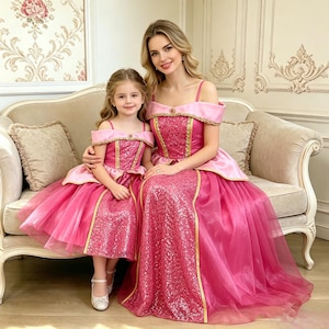 matching princess dresses matching with my baby bestie in our princess dresses as Goldie calls them  